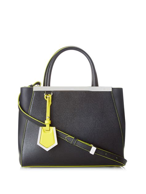 fendi 2jours black cherry|Fendi 2Jours Petite Leather Tote Bag, Black.